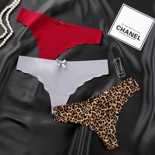 3 Pcs Sexy Lingerie Woman Underwear Seamless Sports Panties Female Thong G-string Thongs For Woman Underwear Ice Silk BANNIROU