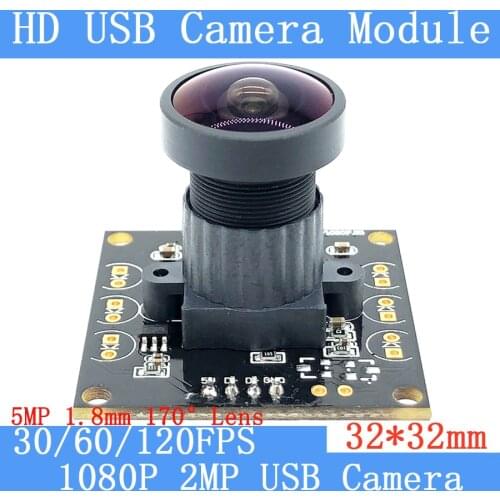 32*32mm 2MP 170° wide angle camera 1920*1080P 30/60/120fps Mini CCTV Linux OTG UVC Webcam USB Camera Module for Android Windows