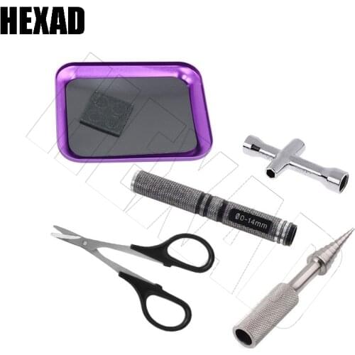 5 psc Remote Control Tool Combination Hole Opener Small Cross Sleeve Scissors Bearing Tool Suitable For Hsp94111 Trx4 Scx10