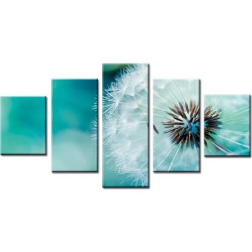 Framed 5 Piece Picture Beautiful dandelion Canvas Art Print Oil Painting Wall Pictures for Living Room Paintings Decorativons