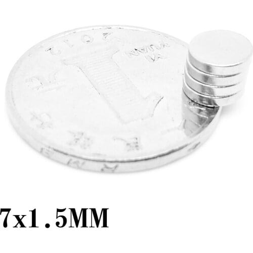 50~1000PCS 7x1.5mm Thin Disc Powerful Strong Magnetic Magnets N35 Permanent Neodymium Magnets 7x1.5 Small Round Magnet 7*1.5