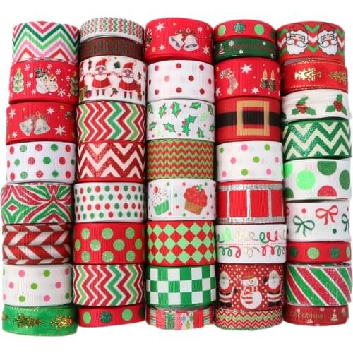 David accessories 1y/roll 10roll/set Christmas Grosgrain Ribbon Set Random DIY Xmas Party Wrapping Decoration Material,1Yc8508