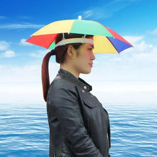 Army Green Portable Rain Umbrella Hat Foldable Outdoor Pesca Sun Shade Waterproof Camping Fishing Headwear Cap Beach Head Hats