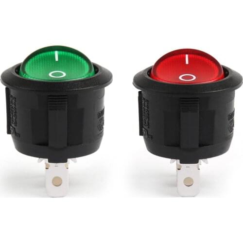 Artudatech 4Pcs R13-112B Boat Rocker Switch 3Pin 2 Position ON-OFF 6A/250VAC 10A/125VAC Red Green
