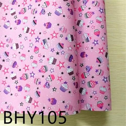 Free shipping 7.6*12inch cartoon print synthetic leather fabric for DIY accessories BHY105