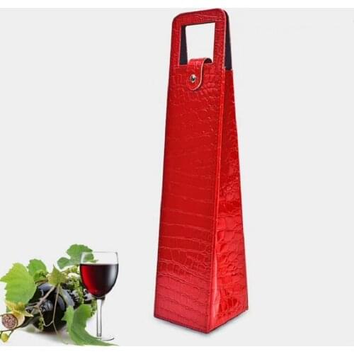 Free Shipping Custom-Made Wholesale Wine Bags Of Wine Packaging Gift Boxes Red Wine Only Leather Box ,Red ,Black, Brown(00396)