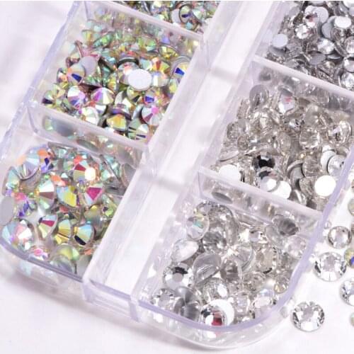 Glitter Crystal Nail Art Rhinestones SS3-SS34 Flatback Clear Non-Hot Fix Rhinestones Glue On For Shoe Clothes Art Decorations