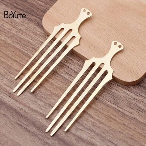 BoYuTe (5 Pieces/Lot) 27*92MM Metal Brass 4 Teeth Hair Comb Factory Direct Sale Diy Hair Accessories Materials