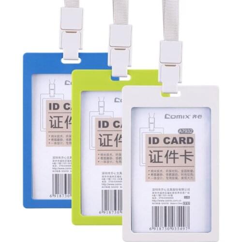 Comix Vertical Neck Strap Lanyard ID Badge Holders Name Card Case Work Card ID Card Holder