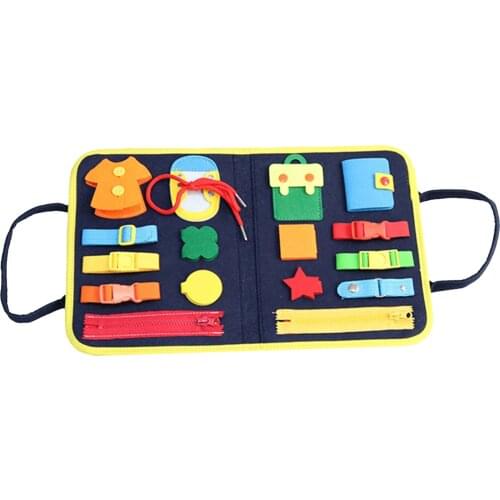 Toddlers Montessori Toy Essential and Basic Fine Motor Skills Toys Learn to Dress Activity Busy Board Educational Sensory Board