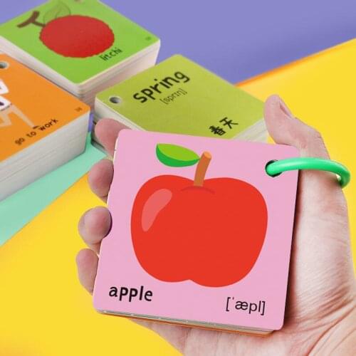 Baby Cognitive Flash Cards Enlightenment Early 3D Educational Toys Education Card For Kids Animal Vegetable Fruit Character