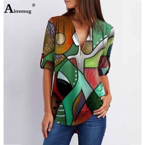Plus Size 4xl 5xl Ladies Elegant Leisure Casual Patchwork T-shirt Womens Top Pullovers Fashion Zipper Tees Clothing Femme