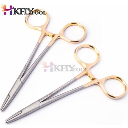 Double Eyelids Embedding Surgical Tools Gold Handle Needle Holder Needle Clamp Cosmetic Shaping Ophthalmic Instruments Tool
