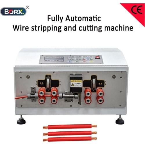 Eight wheels sheahth wire computerized stripping machine Automatic 12-15mm OD cables peeling and cut equipment