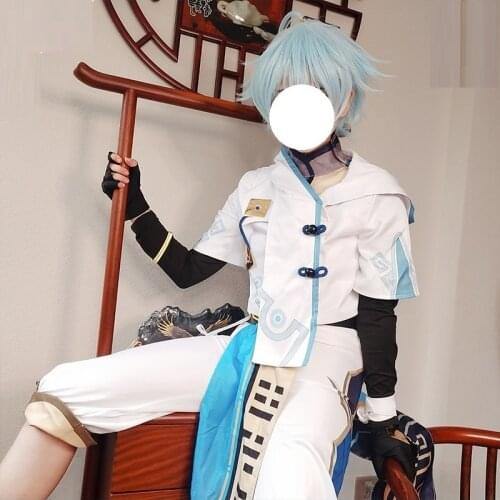 Anime Genshin Impact Cosplay Chongyun Cosplay Costume Game Genshin Impact Chong Yun Costume Halloween Party Outfit And Wig shoes