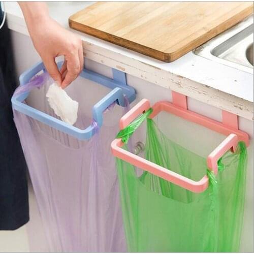 Kitchen Portable Plastic Garbage Hanging Bag Kitchen Trash Storage Rack Bag Hook Scouring Pad Dry Shelf Holder Kitchen Organzier
