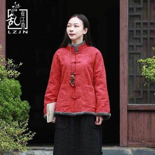 Женские красные куртки LZJN China At AliExpress