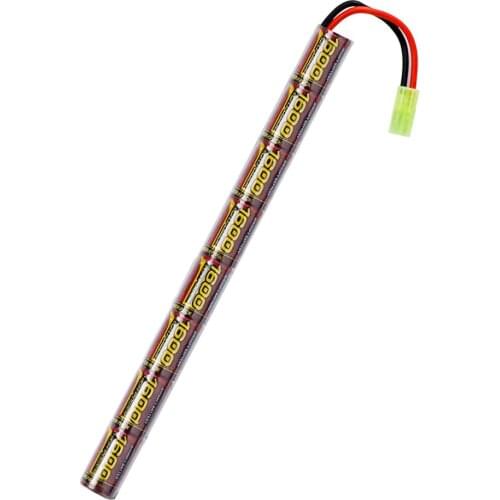Melasta 2/3A 9.6v 1600mAh Stick NIMH Airsoft Guns Battery Pack with Mini Tamiya Connector for AK47,MP5K,RPK,PKM,G36C,MC51
