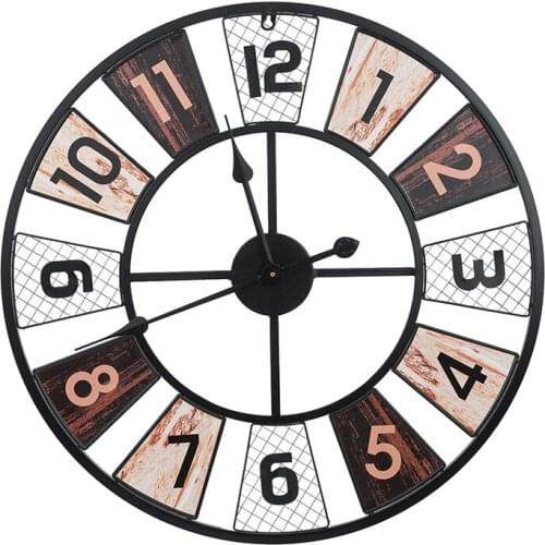 Metal Creative Wall Clock Vintage Living Room Silent Luxury Large Digital Wall Clock Office Horloge Murale Home Decoration DG50W