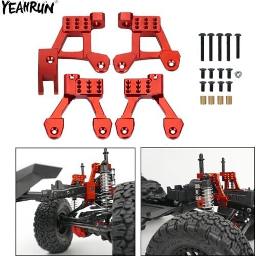 YEAHRUN 4Pcs Metal Aluminum Front/Rear Shock Damper Towers Mount Set For 1/10 Axial SCX10II 90046 RC Crawler Car