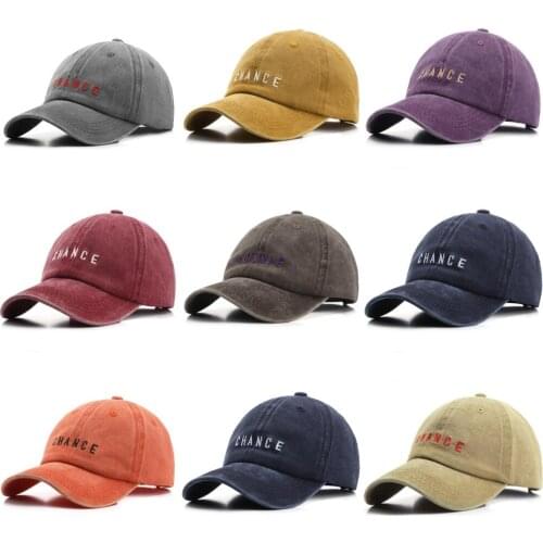Fashion CHANCE Letter Embroidered Baseball Cap High Quality Casual Hat Man Woman Adjustable Washed Cotton Vintage Cap