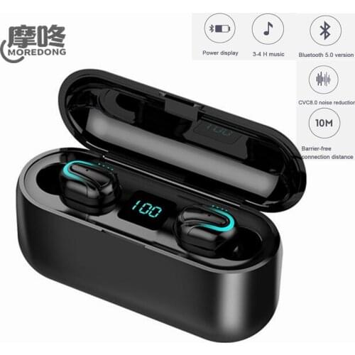 MOREDONG TWS Bluetooth5.0 Earphone Stereo Wireless Earbus HIFI Sound Sport Earphones Handsfree Gaming Headset with Mic for Phone