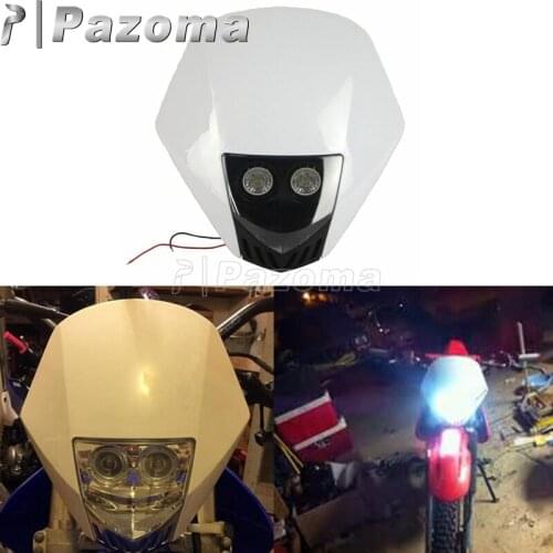 Motorcycle LED White Off Road Headlight HMX Motocross Headlamp Enduro Universal for SX SXF EXC XCF SMR Suzuki DRZ