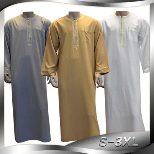 Islamic Men Thobe Dubai Jubba Daffah Dishdasha Saudi Arabia Boys Eid Thawb Thoub Dress UAE Muslim Ramadan Robe Kaftan Abaya