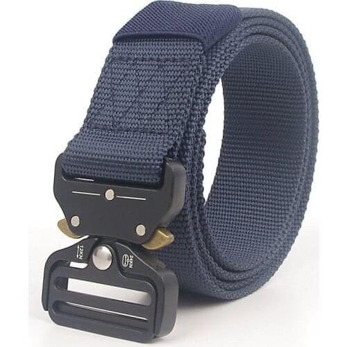 Mens Metel Buckle Tactical Belt Military Nylon Quick Drying Outdoor Multifunctional Training Waist Cinto Army Funs Leisure Lady