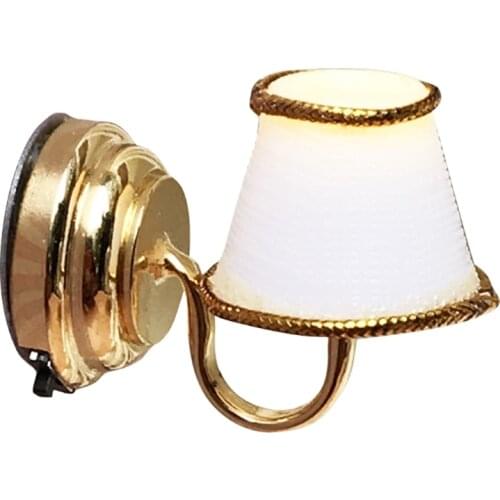 1:12 Scale Mini Wall Lamp with LED Light Model Dollhouse Furniture Miniature Accessories Living Room Doll House Decoration