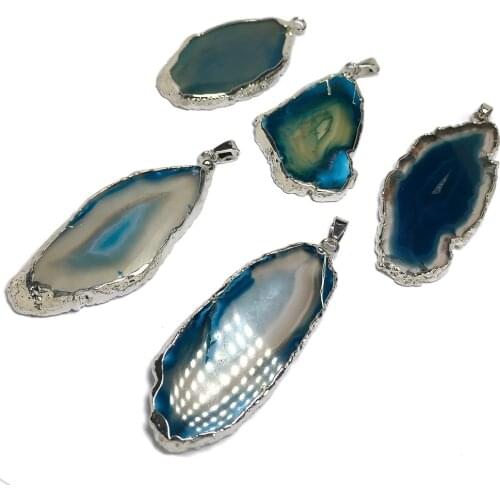 Natural Stone Irregular Agates Pendants Charms Necklace Pendant for Jewelry Making DIY Fit Necklaces Size25x50-30x60mm