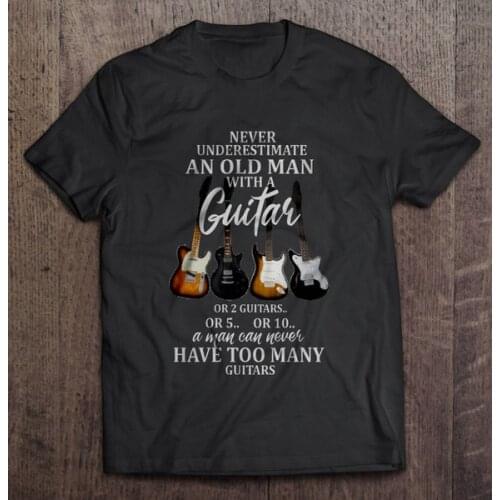 Never Underestimate An Old Man With Guitar - T-shirts