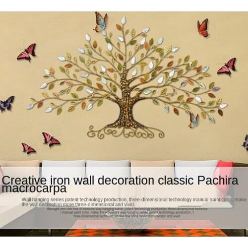 Nordic Wrought iron 3D wall hanging decor trees modelling aesthetic room decor bar home decoration accessories for living room