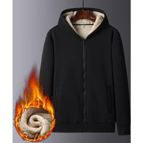 2020 New Autumn Winter Mens Hooded Add Fleece Men Coat Thick Warm Jacket Sweatshirts Thick Hoodie Big Size 5XL