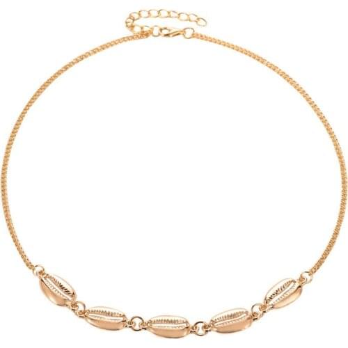 New European and American Fashion Items Retro Shell Female Pendant Accessories Sexy Metal Clavicle Chain Necklace Party Jewelry