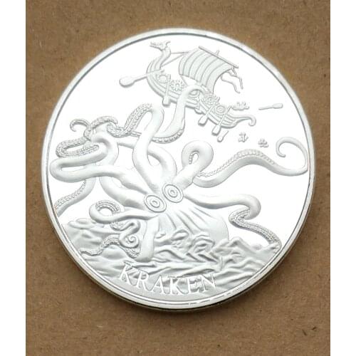North Sea Giant Monster Norwegian Sea Monster Commemorative Coin Badge Embossed Plated Coins Collectibles Friends Gifts