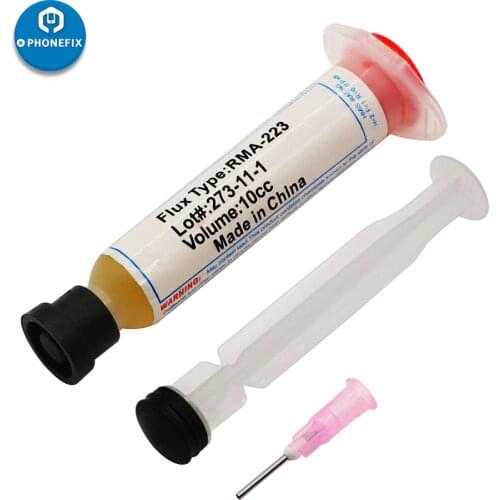 PHONEFIX OEM 10CC RMA-223 Solder Paste Flux Grease RMA223 with Syringe No-clean Flux Soldering Paste for PCB PGA BGA SMD Repair