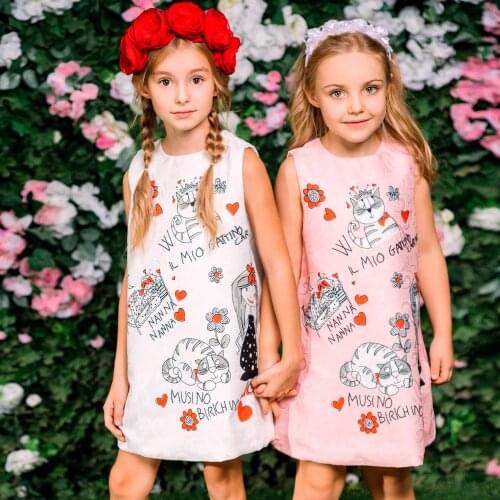 Princess Dress for Girls Clothes Character Printed Robe Fillette Costumes for Children Clothing 2021 Brand Girls Dresses Kids