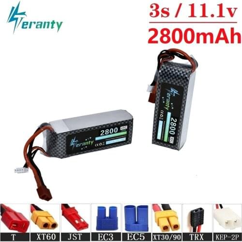 Collision Avoidance 45C 3s 11.1v 2800mAh Lipo Battery For Quadcopter Spare Part 11.1v Lithium battery for RC Helicopter Car Boat