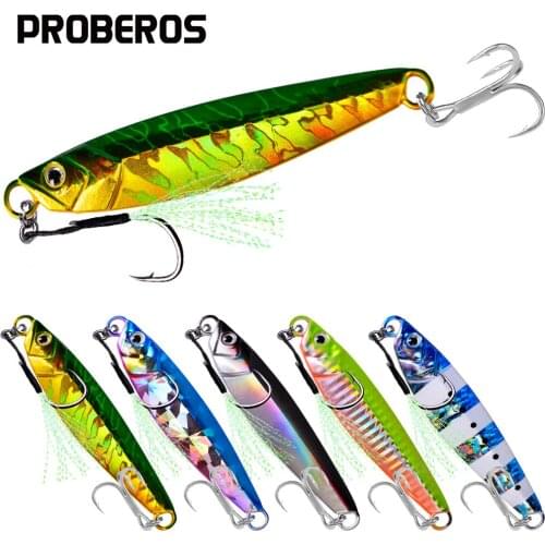PROBEROS 1PC Metal Jig Spoon Lure 7g-10g-14g-17g-21g-24g-30g-40g-60g Artificial Bait Slow Jigging Hard Lead Bass Fishing Tackle