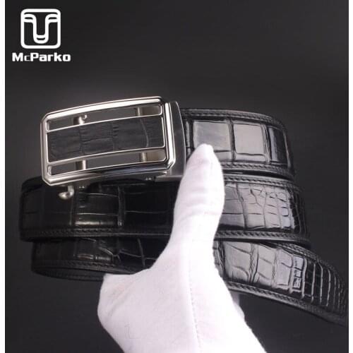 McParko Original Crocodile Belt Men Luxury Brand Belt For Men Genuine Leather Belt Strap mens accessories luxury Business Gifts