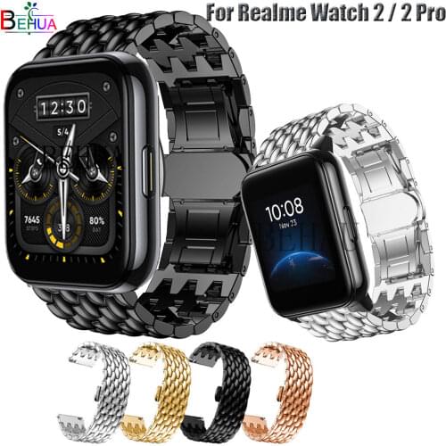 22mm Stainless Steel Watchband Strap For Realme Watch 2 / 2 pro / Realme Watch S Metal Wriststrap For Garmin Venu 2 bracelet