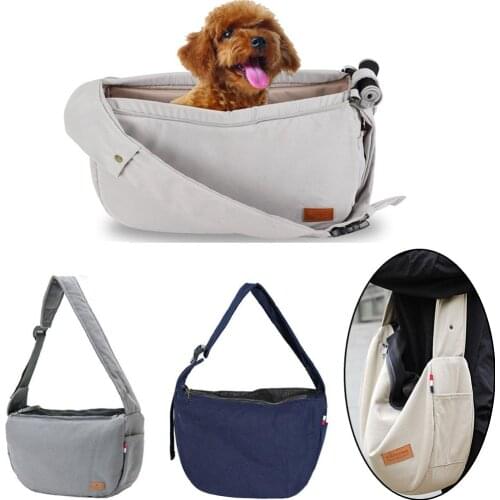 Dog Mesh Pet Breathable Carrier Cat Outdoor Handbag Canvas Single Shoulder Sling Bag Comfort Puppy Tote Pouch Sling Handbags