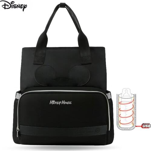 Disney Diaper Bag Mickey USB Baby Bag Stroller Mummy Bag Multifunction Diaper Backpack for Mom Baby Bag Large Capacity Organizer