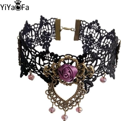 Vintage Lace Choker Necklace for Women Accessories Gothic Jewelry False Collar Statement Necklace Lady Party Jewelry GN-128