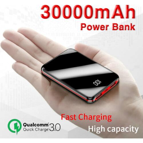 30000mAh mini fast charging power bank with external battery power bank for Xiaomi lphone 30000 mAh portable charger