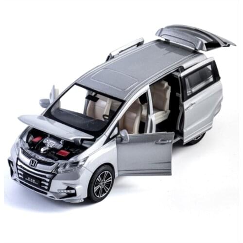 1: 32 Simulation Honda Odyssey Childrens Toy Alloy Nanny Car With Sound And Light Door Opening Model Boy Gift Silvery