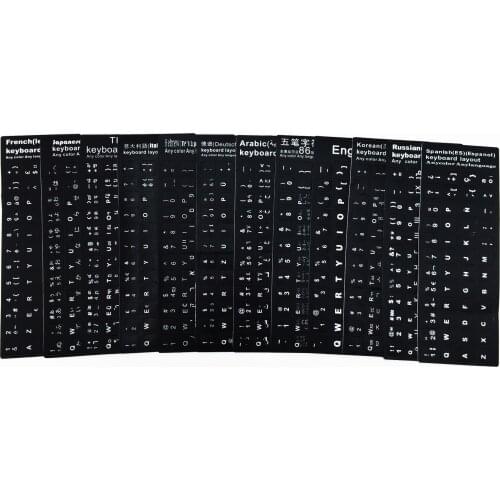 1Pcs Wear-resistant Keyboard Stickers Spanish/English/Russian/ Hebrew Letter Replacement For Laptop PC