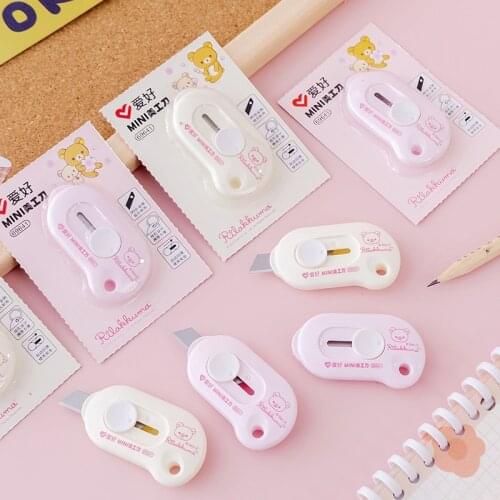 DIY Cute Color Utility Knife Paper Cutters Mini Kawaii Stationery Knife Box Cutter For Scrapbooking Decoration School Supplies