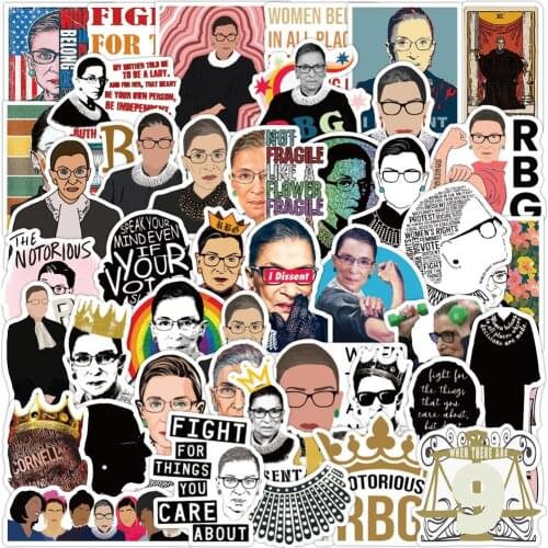 50Pcs Notorious RBG Ruth Bader Ginsburg Stickers Laptop DIY Guitar Luggage Skateboard Waterproof Graffiti Sticker Decals Kid Toy